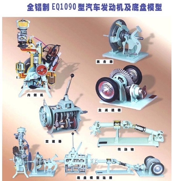 EQ1090车型汽车发动机及底盘模型（全铝制）