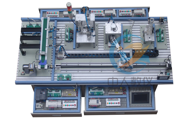 自动化生产线安装与调试实训装置,自动生产线实训考核装备俯视图